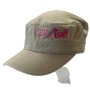 Girl Tuff Fahrenheit Headware Cap Hat Military Adjustable Khaki w/Pink